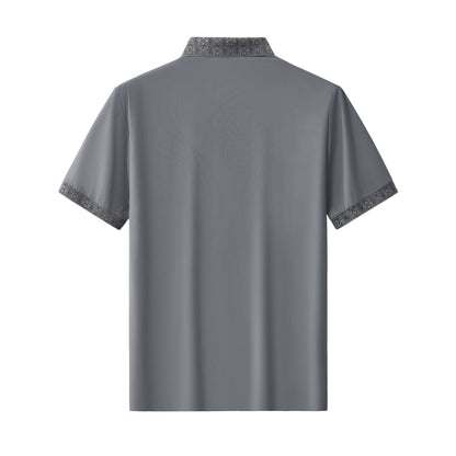 Pattern Trim Performance Polo – El Baron GREY