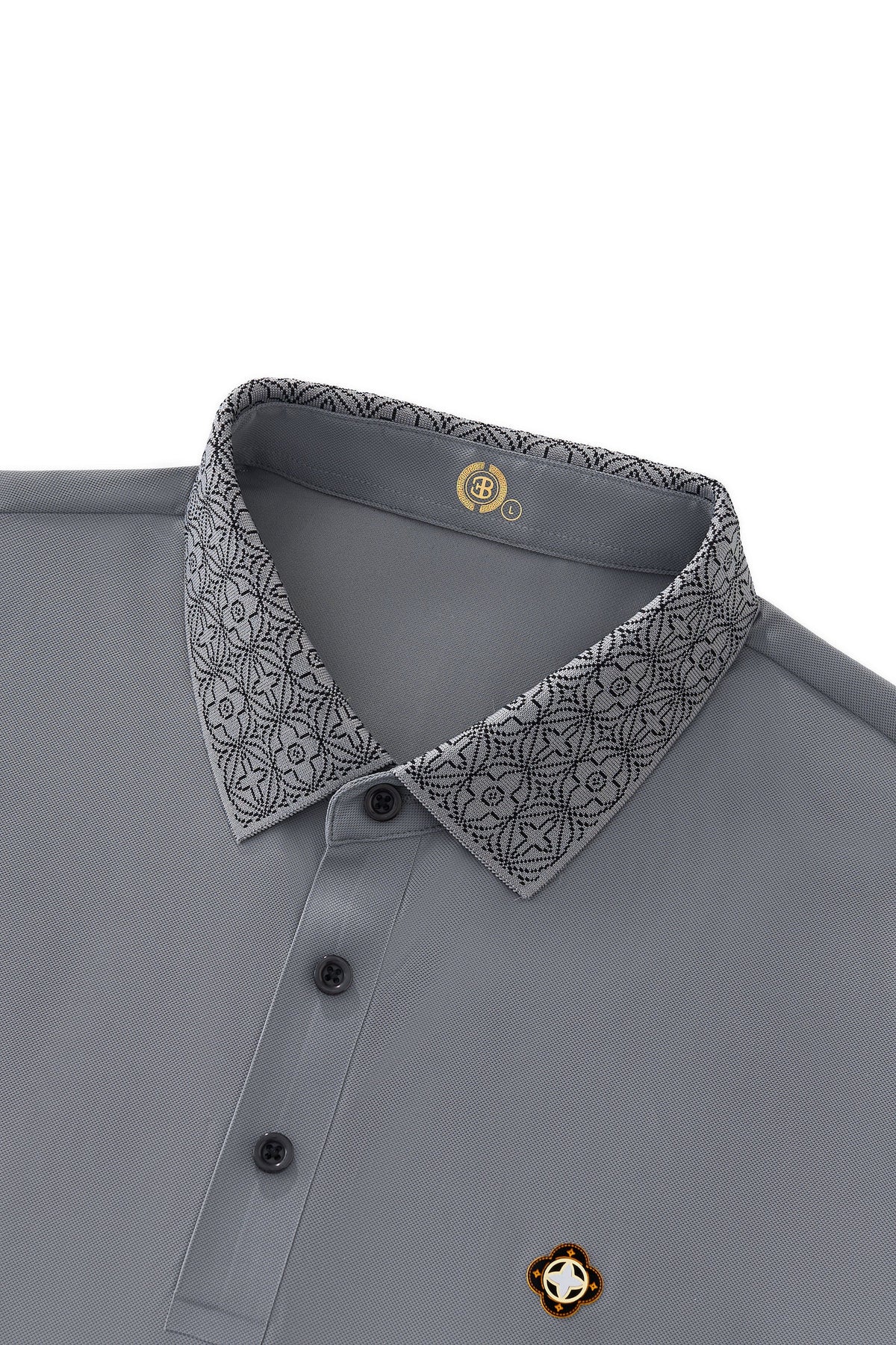 Pattern Trim Performance Polo – El Baron GREY
