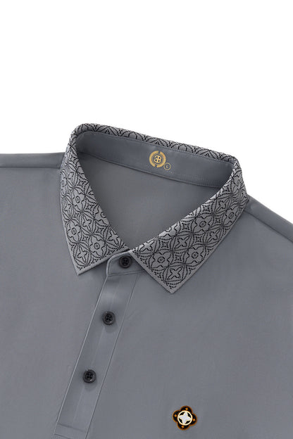 Pattern Trim Performance Polo – El Baron GREY