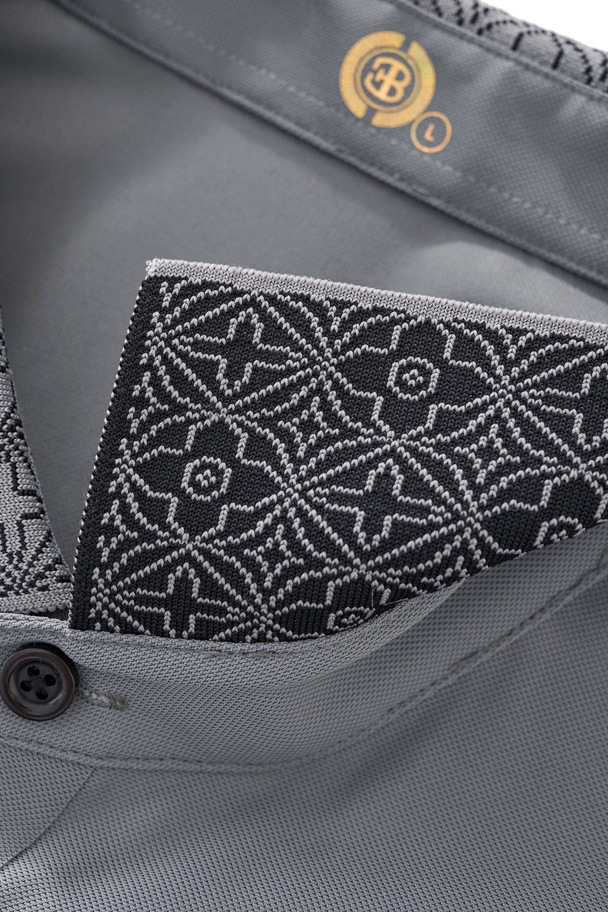 Pattern Trim Performance Polo – El Baron GREY