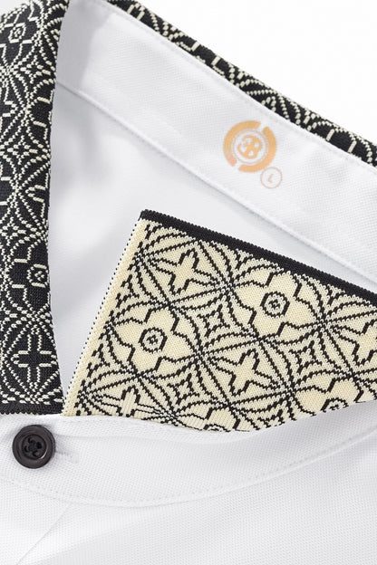Pattern Trim Performance Polo – El Baron WHITE