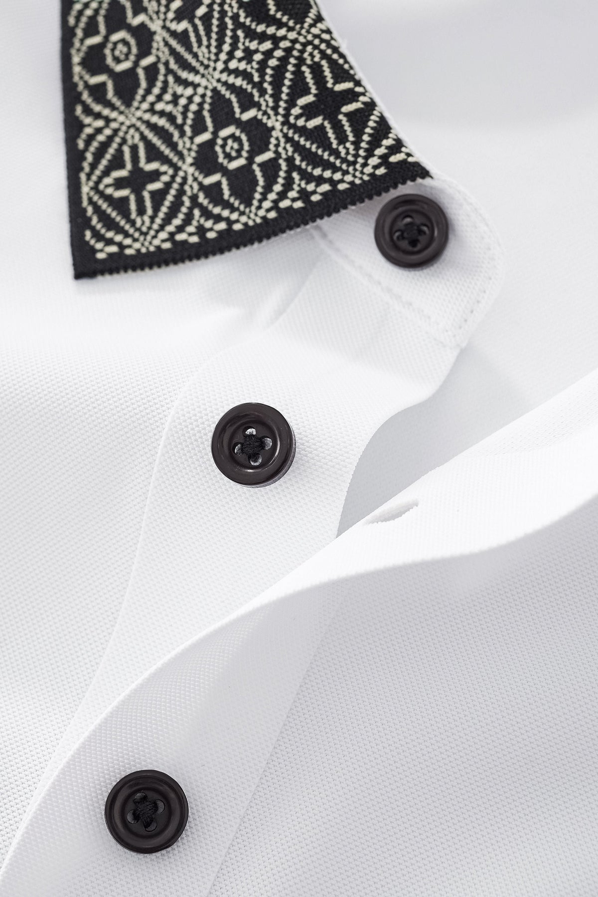 Pattern Trim Performance Polo – El Baron WHITE