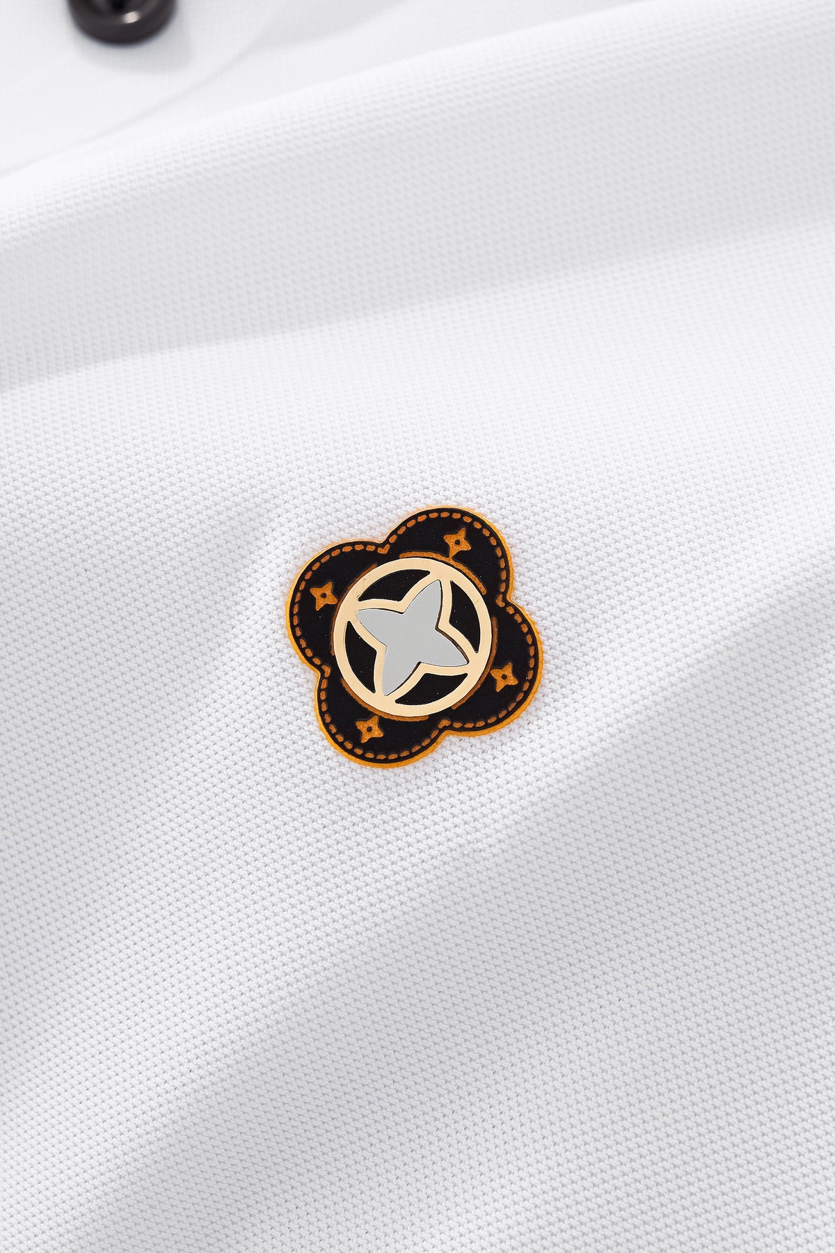 Pattern Trim Performance Polo – El Baron WHITE