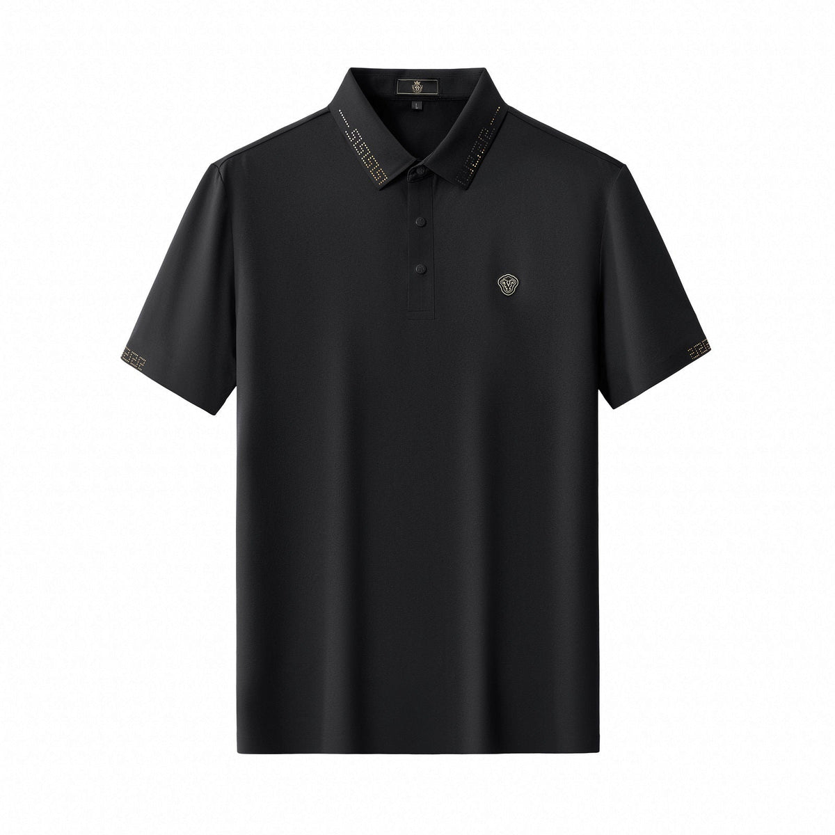 Perforated Collar Performance Polo – El Baron BLACK/GOLD