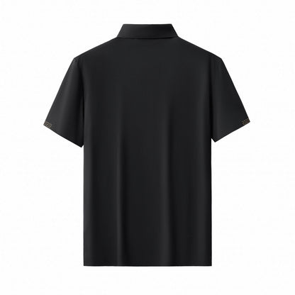 Perforated Collar Performance Polo – El Baron BLACK/GOLD