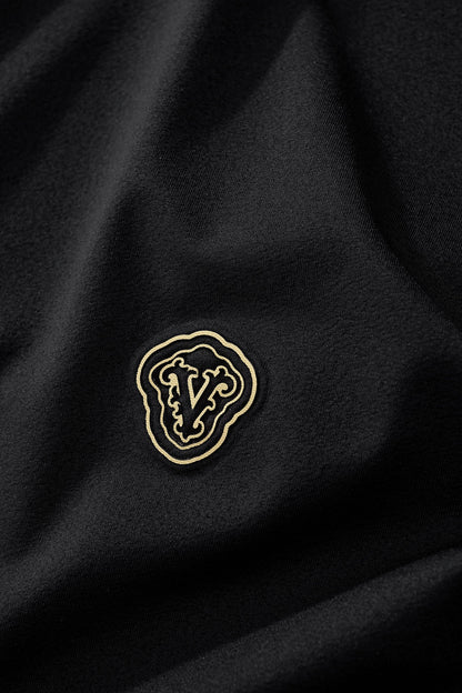 Perforated Collar Performance Polo – El Baron BLACK/GOLD