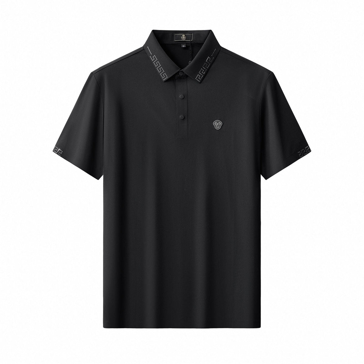 Perforated Collar Performance Polo – El Baron BLACK/SILVER