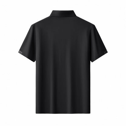 Perforated Collar Performance Polo – El Baron BLACK/SILVER