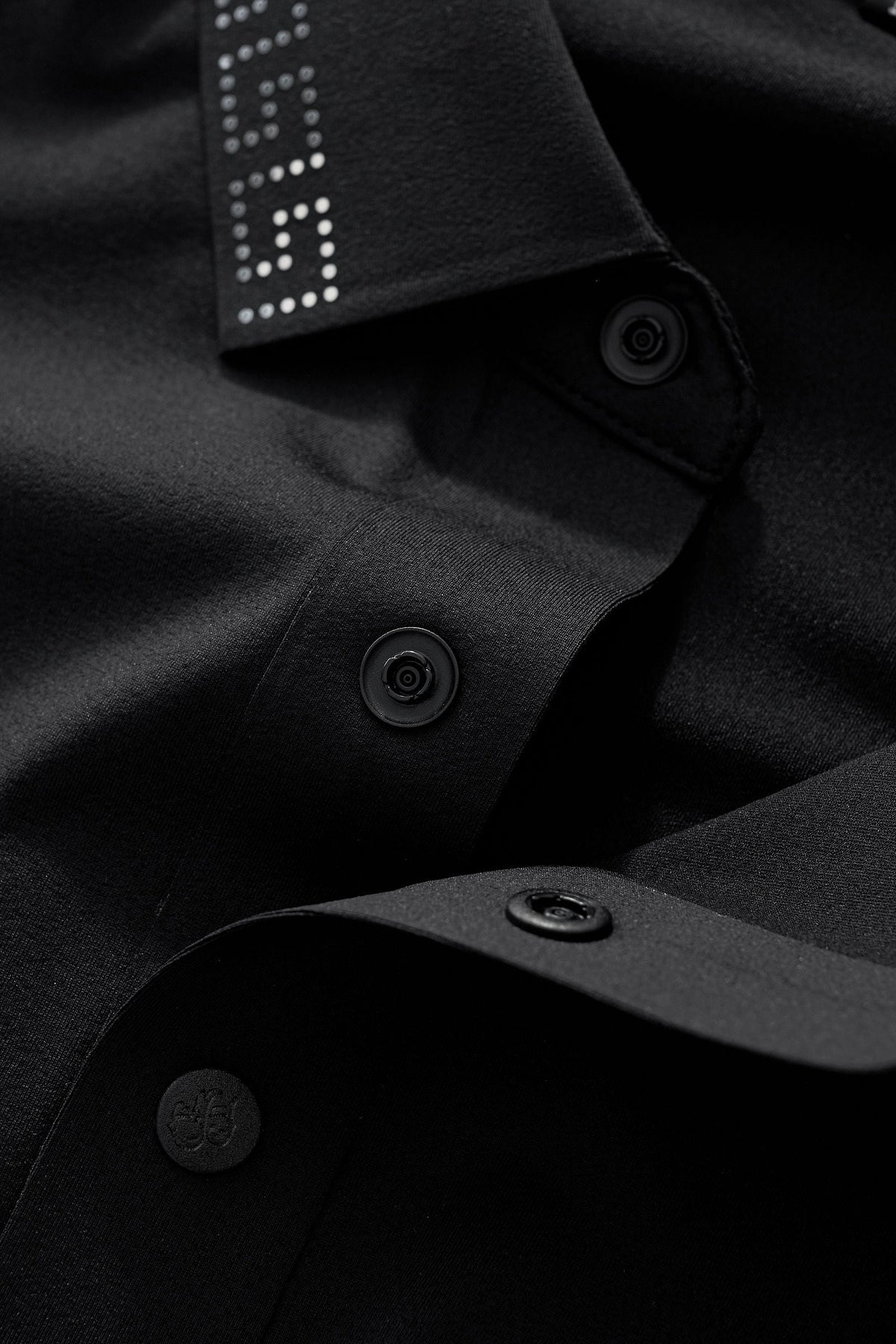Perforated Collar Performance Polo – El Baron BLACK/SILVER