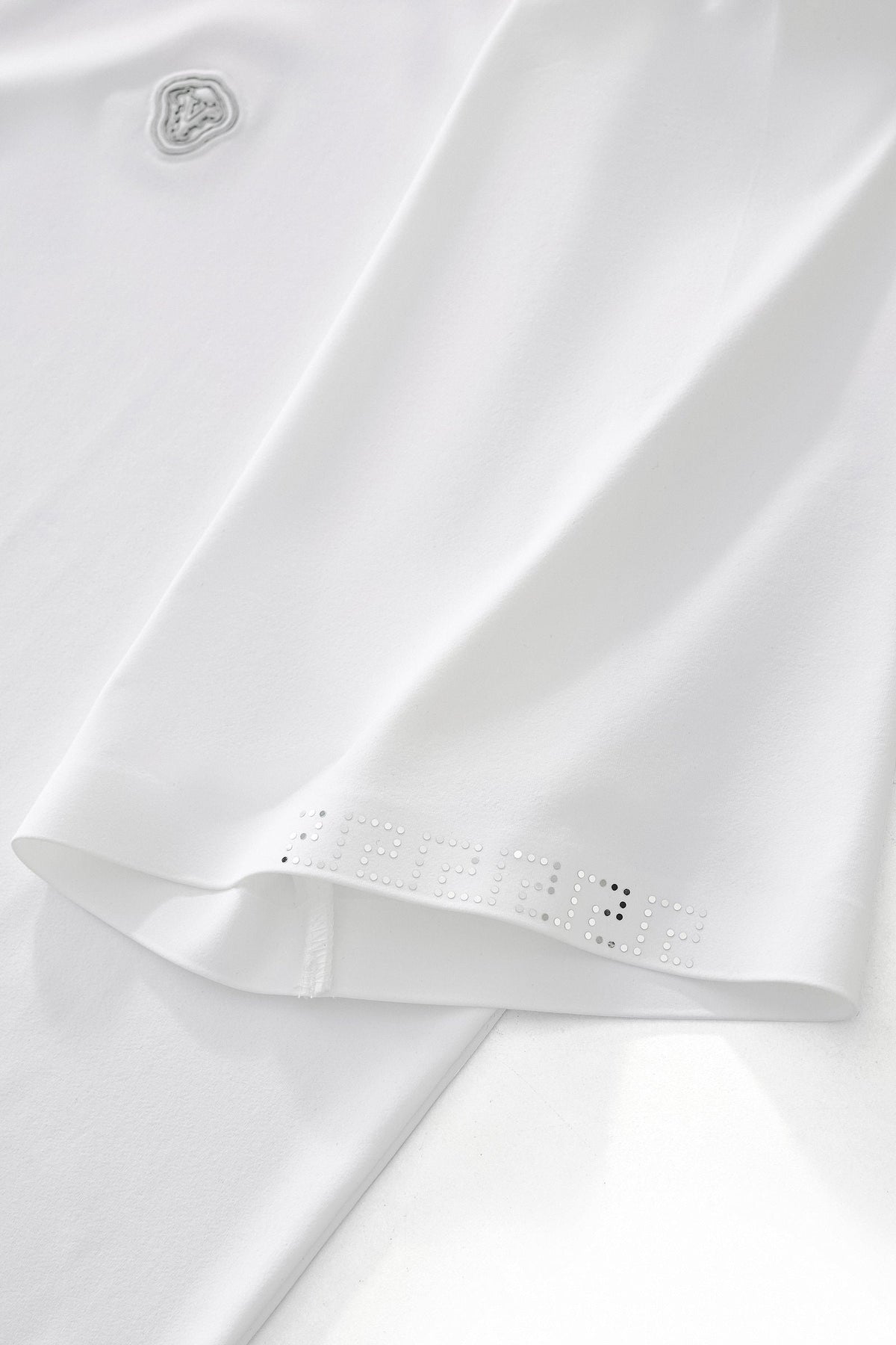 Perforated Collar Performance Polo – El Baron WHITE/SILVER