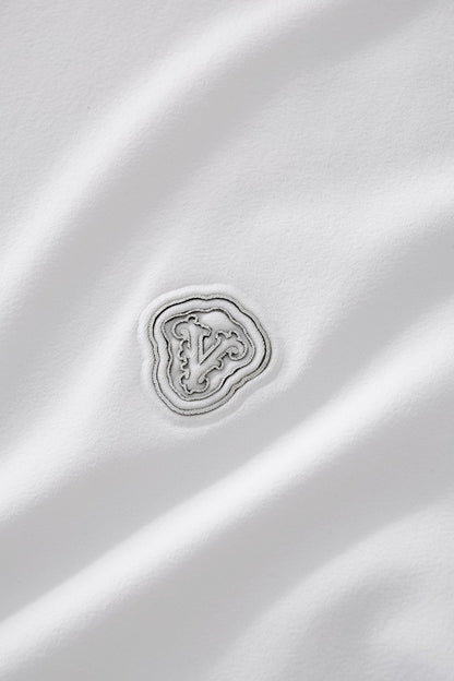 Perforated Collar Performance Polo – El Baron WHITE/SILVER