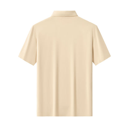 Embossed Placket Performance Polo – El Baron KHAKI