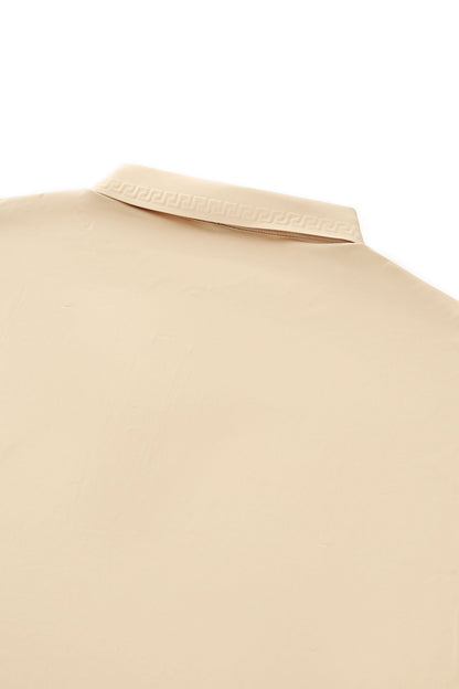 Embossed Placket Performance Polo – El Baron KHAKI