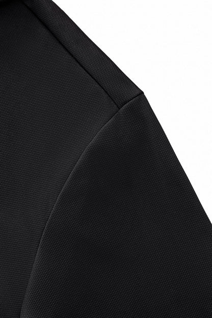 Textured Collar Performance Polo – El Baron BLACK
