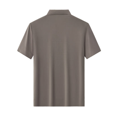 Textured Collar Performance Polo – El Baron KHAKI