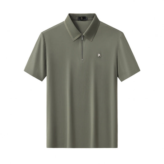 Zip Placket Performance Polo – El Baron DARK GREEN