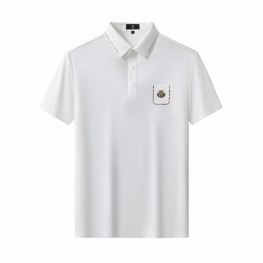 Contrast Trim Detail Polo – El Baron WHITE