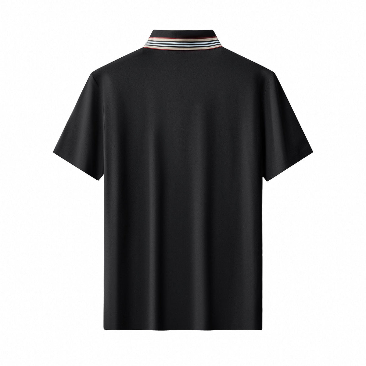 Stripe Collar Performance Polo – El Baron BLACK