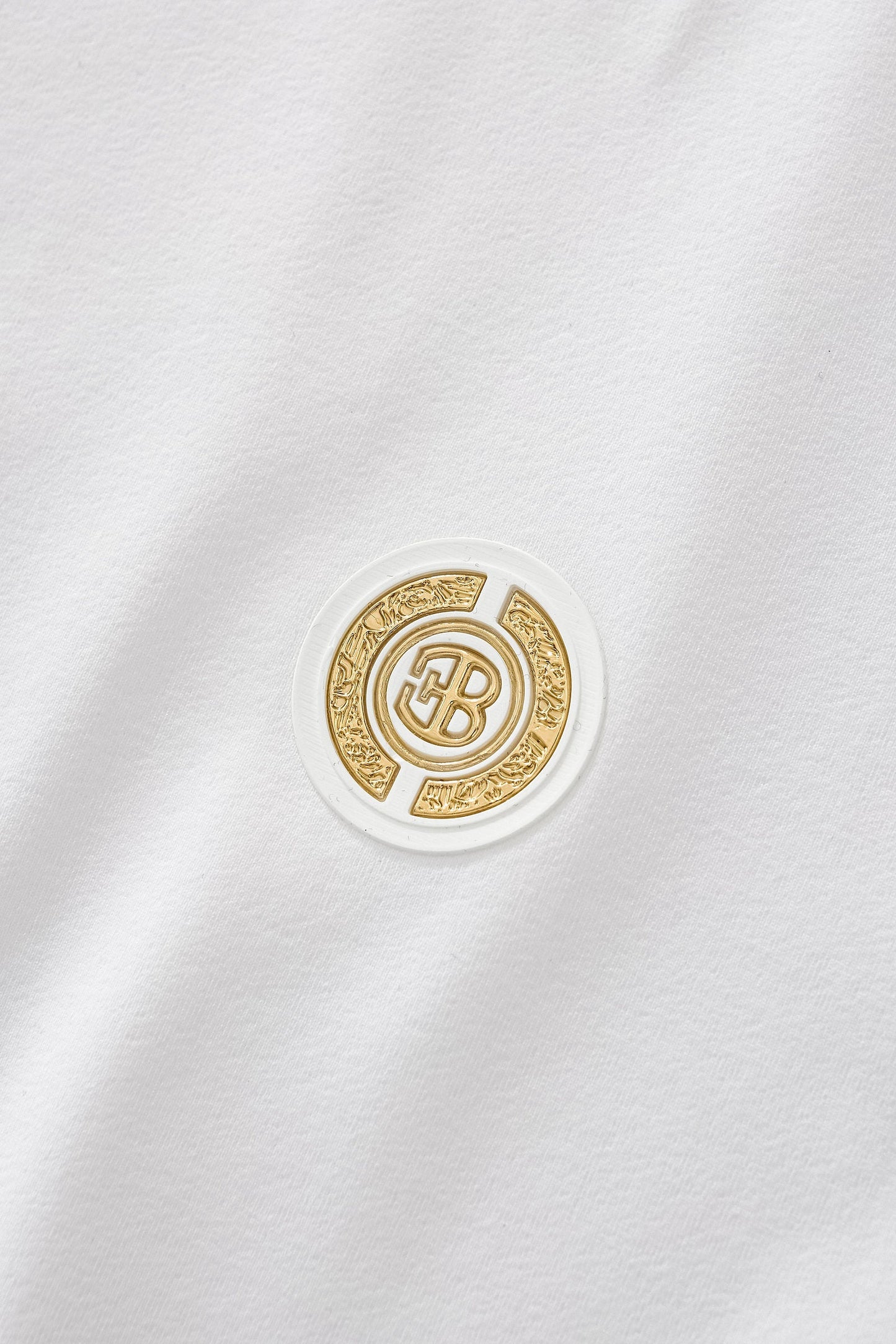Stripe Collar Performance Polo – El Baron WHITE