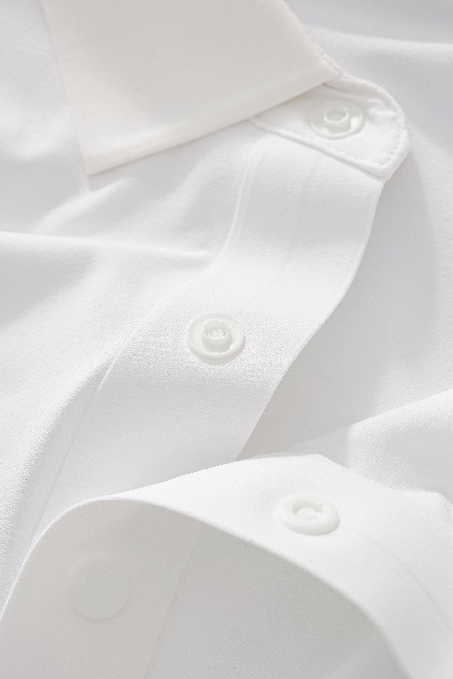 Stripe Collar Performance Polo – El Baron WHITE