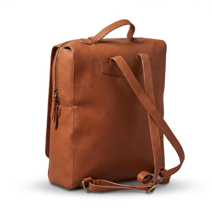 Cognac Leather Backpack
