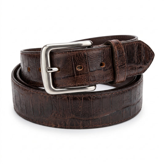 Gingerich Leather USA Port Leon  1.5" Embossed Gator Belt