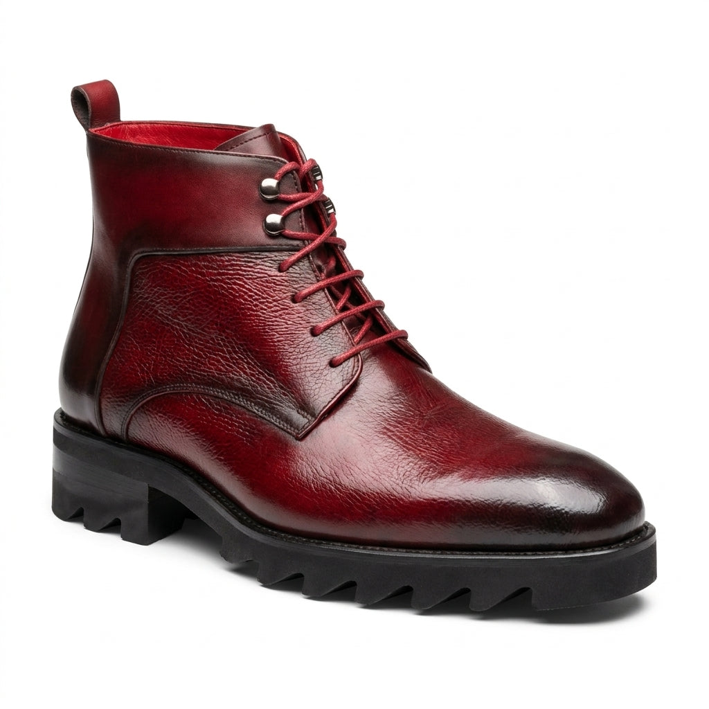 Giovanni 'Walker' Maroon Leather Boots