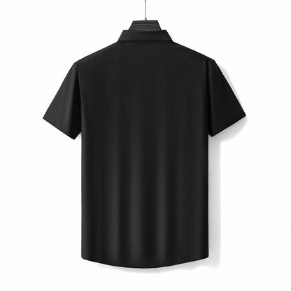 Stitchless Stretch Poplin SS Shirt BLACK