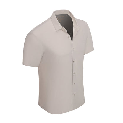 Stitchless Stretch Poplin SS Shirt KHAKI