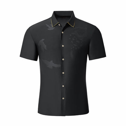 Shadow Beast Jacquard SS Shirt BLACK/GOLD