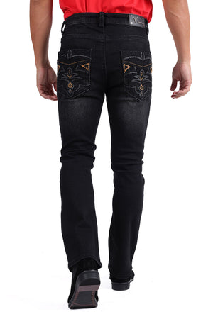 Barabas Blackout Cowboy Western Denim Jeans - Dudes Boutique