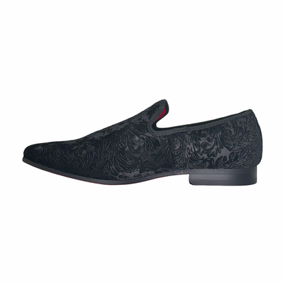 La Milano Broderick black velvet loafers
