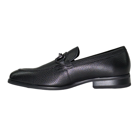 La Milano Garry Black Leather Bit Loafers