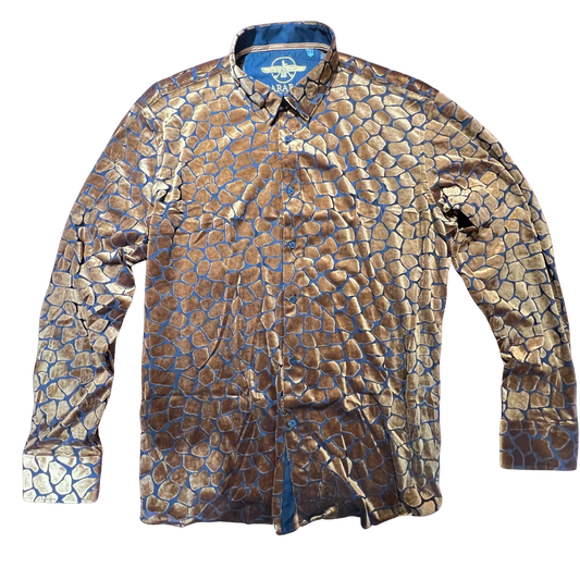 Barabas Rock Formation Velvet Button Up Shirt - Dudes Boutique