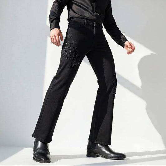 Eminence Paisley Denim Pant – Century Penthouse BLACK