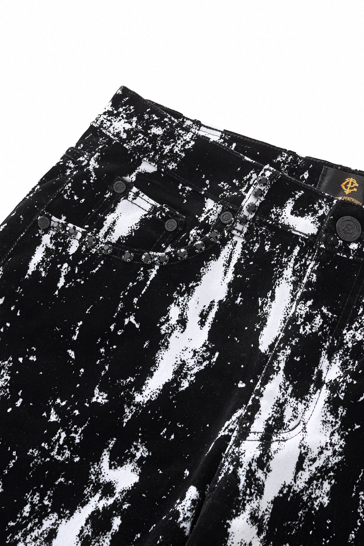 Flocked Eclipse Denim Pant – Century Penthouse BLACK