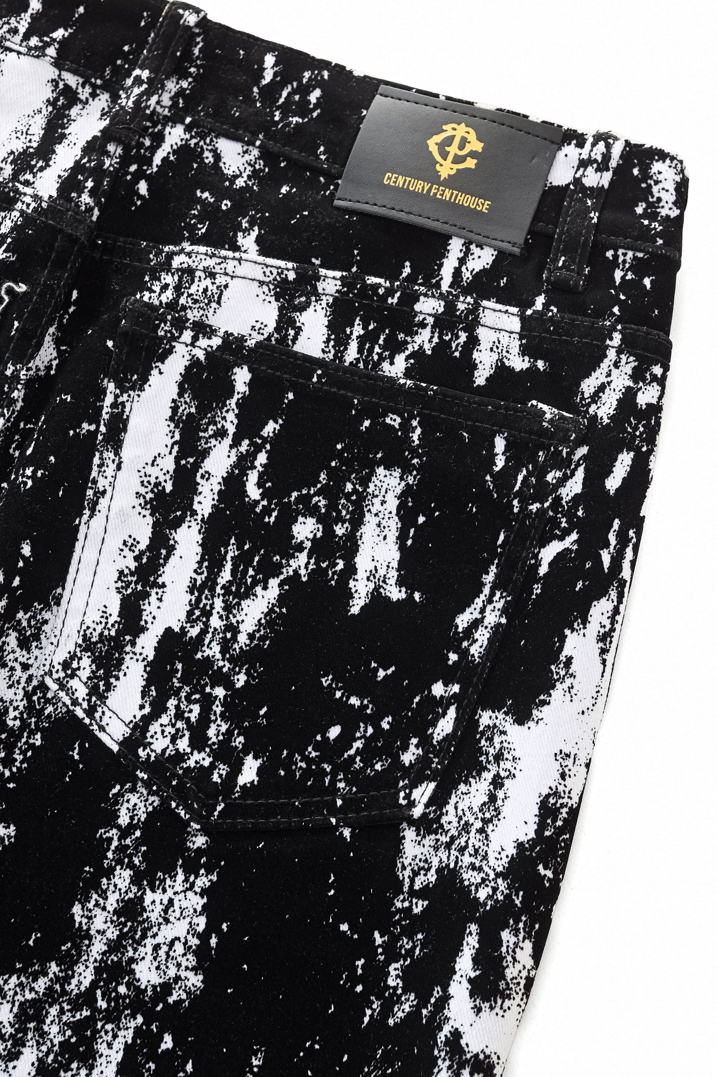 Flocked Eclipse Denim Pant – Century Penthouse BLACK
