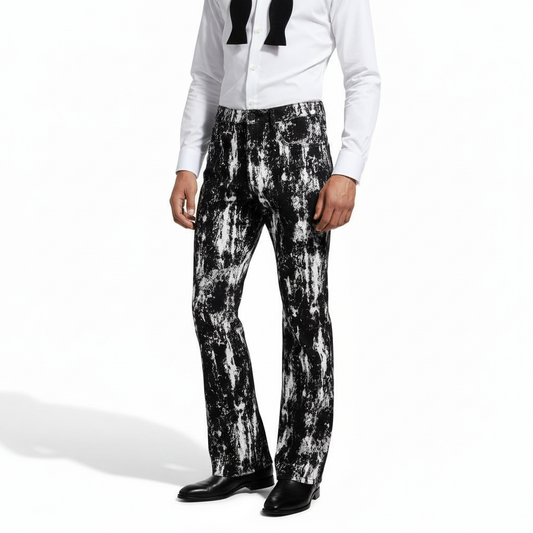 Flocked Eclipse Denim Pant – Century Penthouse BLACK
