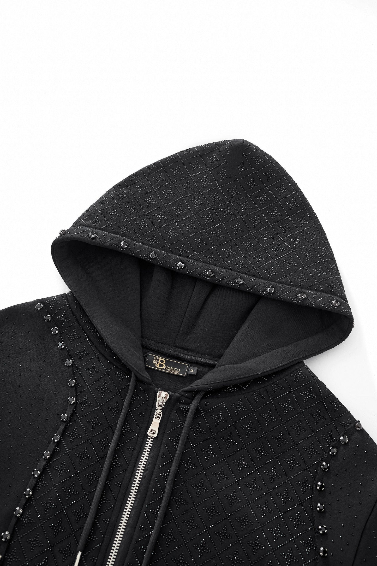 Radiant Grid Stone Hoodie & Jogger Set BLACK
