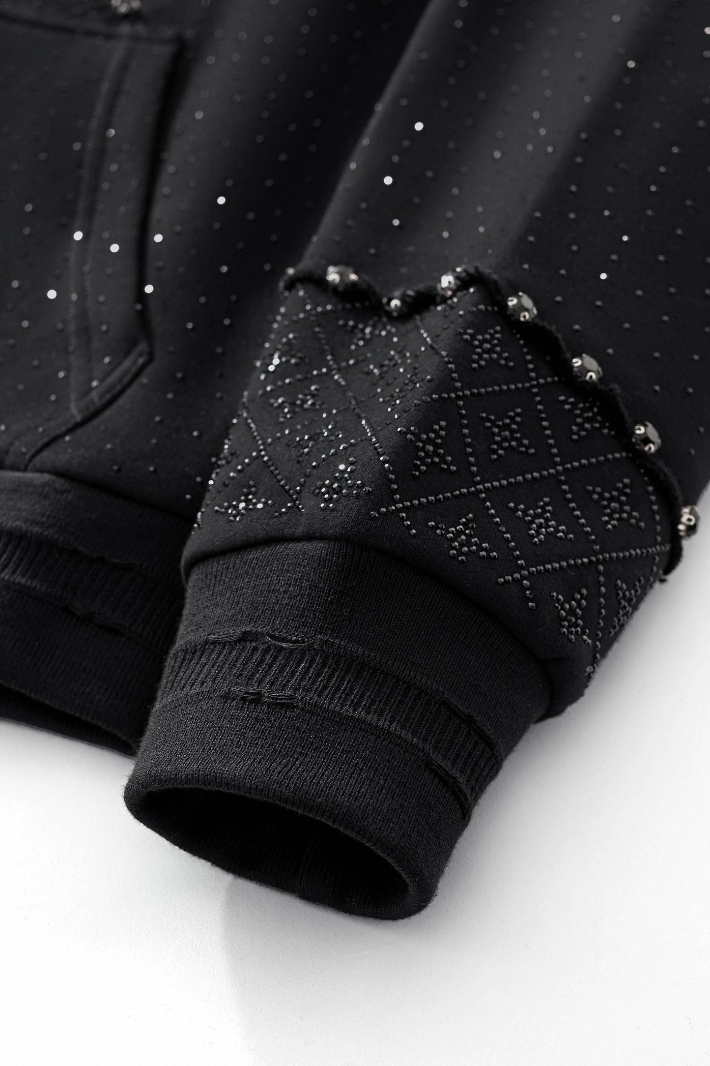 Radiant Grid Stone Hoodie & Jogger Set BLACK