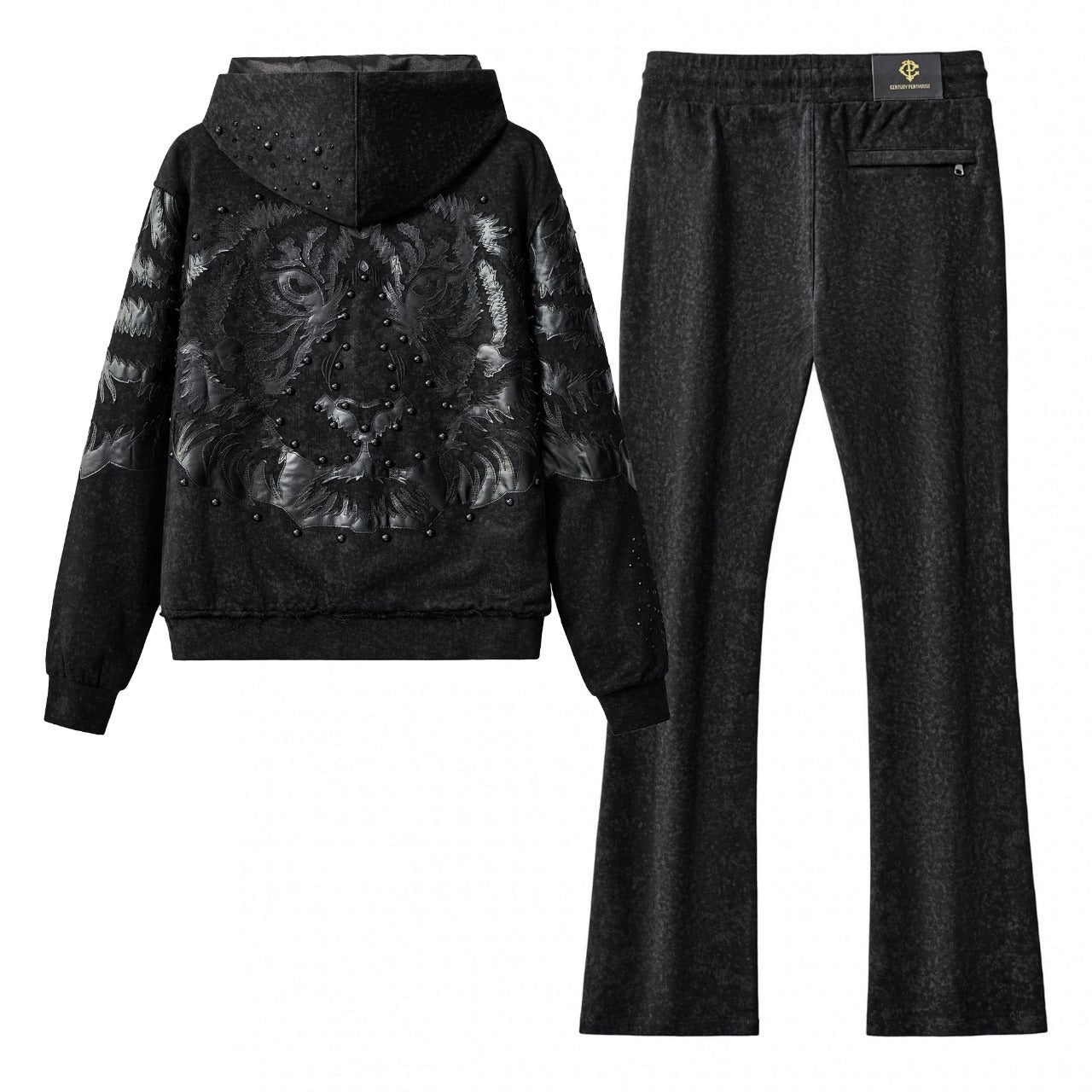 Midnight Roar Sweatsuit - CENTURY PENTHOUSE - BLACK