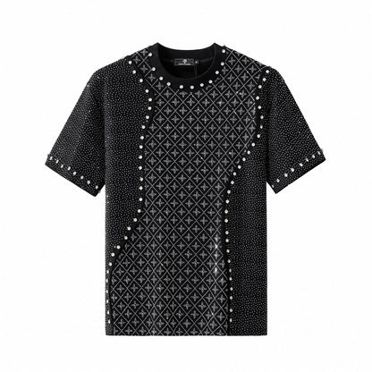 Radiant Grid Stone Short set – Century Penthouse BLACK/SILVER