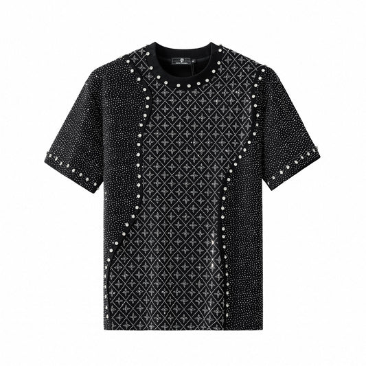 Radiant Grid Stone Short set – Century Penthouse BLACK/SILVER