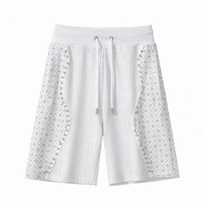 Radiant Grid Stone Short set – Century Penthouse WHITE/SILVER