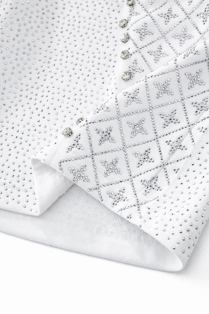 Radiant Grid Stone Short set – Century Penthouse WHITE/SILVER