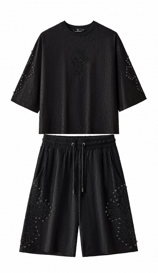 Sanctum Cross Short Set – Century Penthouse BLACK/BLACK