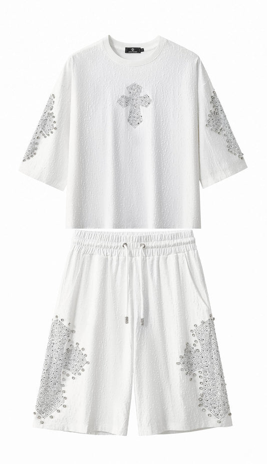 Sanctum Cross Short Set – Century Penthouse WHITE/SILVER