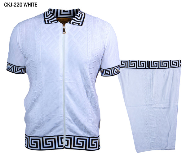Prestige White Key Shorts & Shirt Set - Dudes Boutique