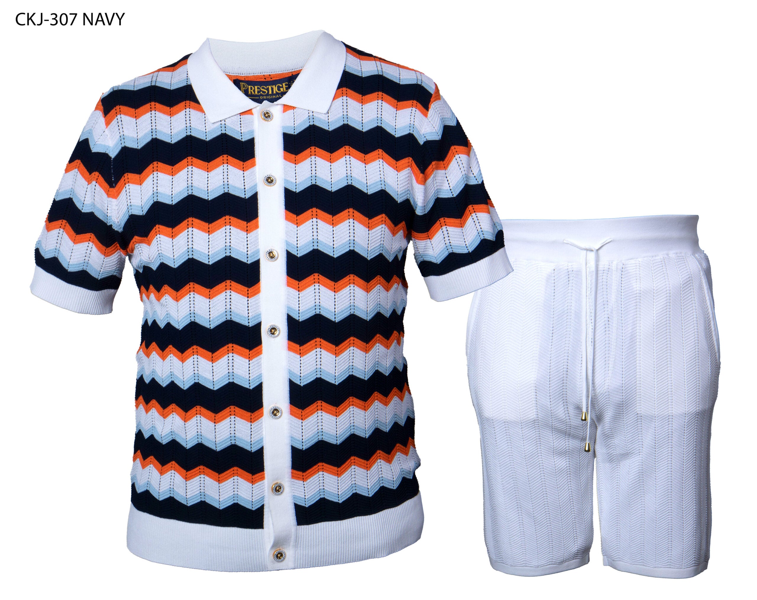 Prestige CKJ-307 Navy Shirt & Short Sets