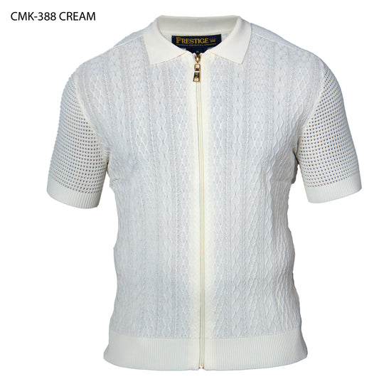 Prestige CMK-388 Cream Knit Shirt